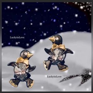 ALEXIS BITTAR • Ice Skating Dancing CZ Penguin Stud Earrings
